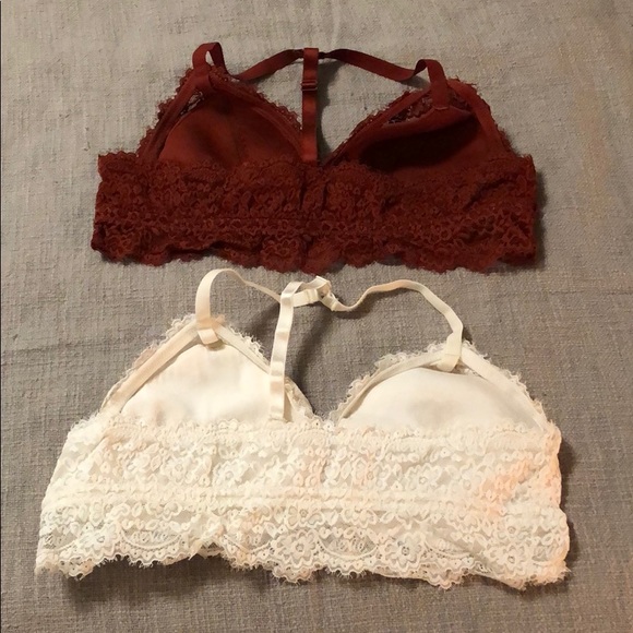 Aerie Bralettes in white and burnt orange - Picture 4 of 9